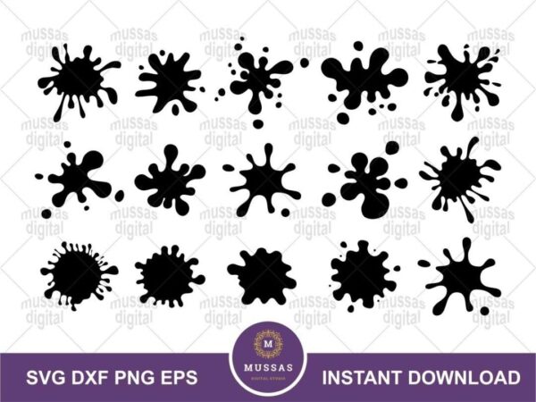 Splatter SVG Paint Splat SVG Clipart PNG EPS