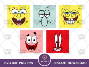 SpongeBob Faces Cricut SVG