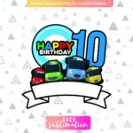 Tayo Birthday Number 10 Cake Topper Printable