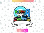 Tayo Birthday Number 8 Cake Topper Printable