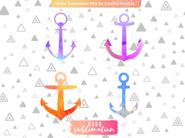 Watercolor Anchor Sublimation