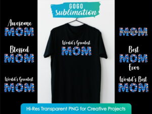 Watercolor Mom Sublimation Designs