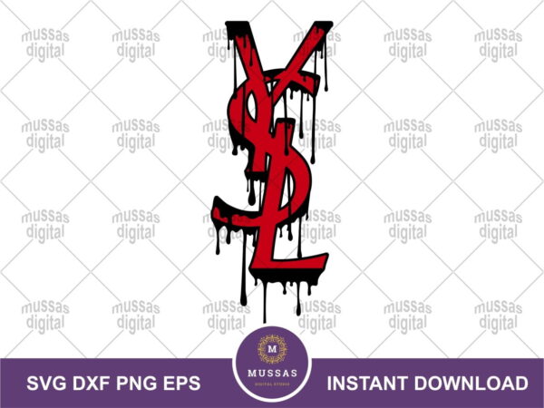 YSL Brand Logo Drip