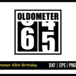 65th Birthday, Oldometer Funny Birthday SVG