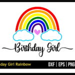 Birthday Girl Rainbow SVG