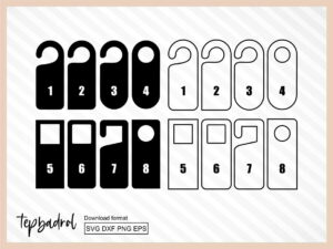 Door Hanger Template SVG Cut Files