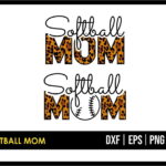 Leopard Print Softball Mom SVG