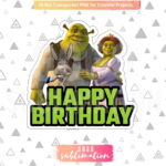 Shrek Birthday Party Cake Topper Printable PNG