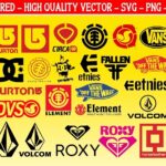 Skate Snowboard Brand Logo Graphics Set Vector PNG SVG