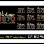 Vintage 1970-79 Original Parts SVG PNG Vector Design