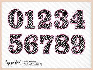 Zebra Number SVG 0-9