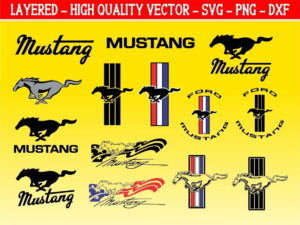 Ford Mustang vector svg cut files