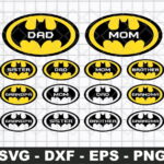 Batman Mom Dad Family Logo SVG