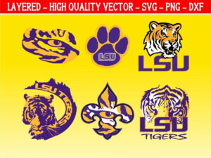 LSU Tiger SVG Bundle Instant Download Layered