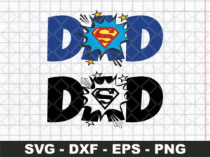 Superman Dad Word Boom SVG