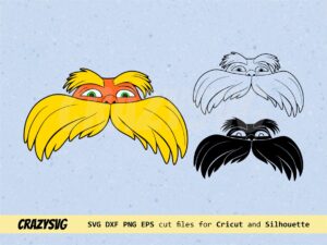 lorax face svg cut file clipart dr seuss