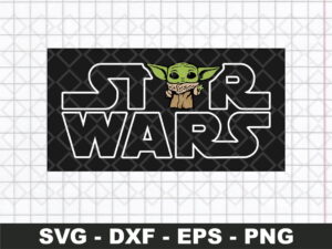 star wars logo baby yoda svg