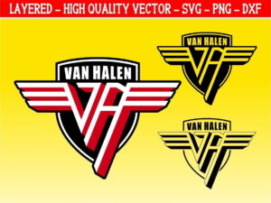 van halen svg layered 2 color and silhouette