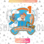 BLIPPI cake topper PNG Printable Birthday Number 1