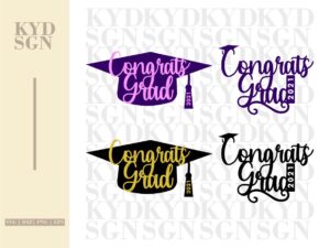 Congrats Grad graduation cake topper SVG PNG