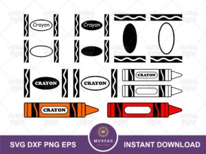 Crayons SVG Cut Files Bundle for Cricut