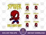 Family Birthday Girl Boy Spiderman SVG PNG Sublimation