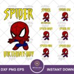 Family Birthday Girl Boy Spiderman SVG PNG Sublimation