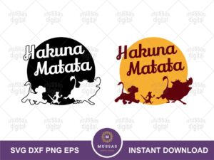 Simba, Timon and Pumbaa, Hakuna Matata svg