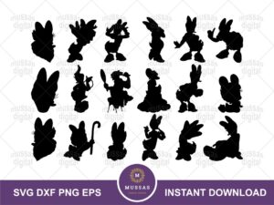 daisy duck head silhouette clipart svg cut file