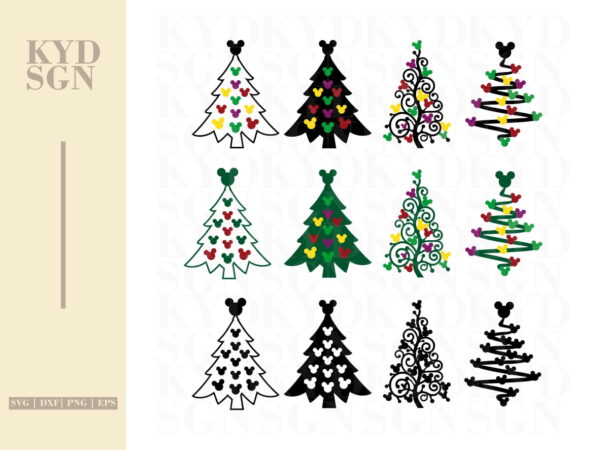 mickey christmas tree svg bundle