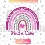 Find a Cure Breast Cancer PNG sublimation design