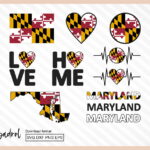 Maryland SVG Bundle, Maryland Flag Map Text Word and more