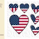 Patriotic American Flag Heart SVG