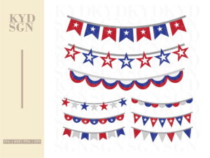 Patriotic Banners SVG Files & Clipart Set