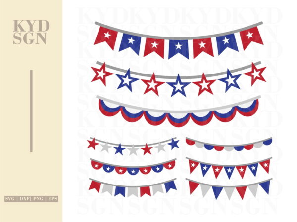 Patriotic Banners SVG Files & Clipart Set