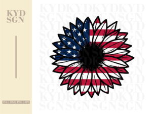 Patriotic Sunflower SVG