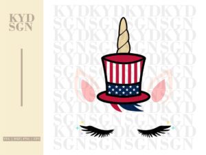 Uncle Sam Patriotic Unicorn Face SVG