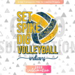 Volleyball Set Spike Dig Indians PNG - Digital design