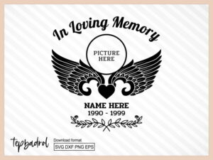 in loving memory svg memorial template angel svg Funeral