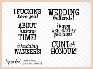 wedding gift bags svg bundle funny wedding quotes