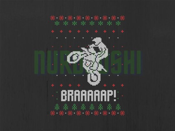 Braap Motocross SVG Ugly Sweater Design Concept