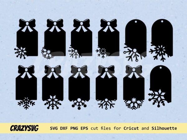 Christmas tags svg file Gift tags svg dxf bundle