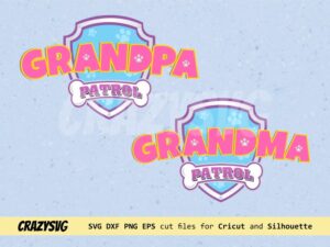 Grandpa and Grandma Paw Patrol Birthday Party SVG