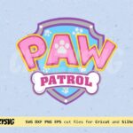 Logo Paw Patrol Birthday Party Pink SVG