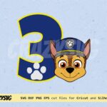 Number 3 Chase SVG Paw Patrol