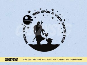 the mandalorian baby yoda death star svg