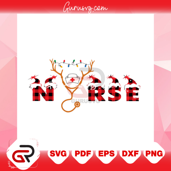 Nurse Plaid Christmas Svg, Christmas Svg, Job Svg, Christmas Nurse Svg