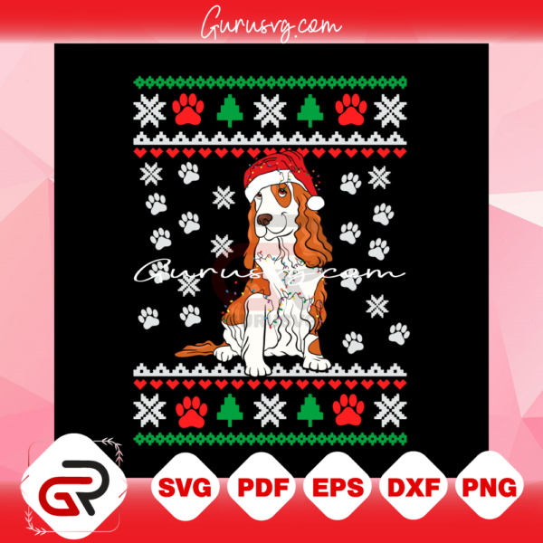 Cavalier King Charles Spaniel Christmas Svg, Christmas Svg, Pitbull Dog Svg