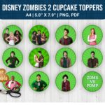 Disney Zombies 2 Cupcake Toppers Printable PNG