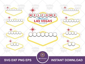 Las Vegas SVG Template Blank Cut Files